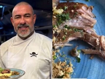 Cliente acha caramujo vivo em prato de restaurante de Henrique Fogaça